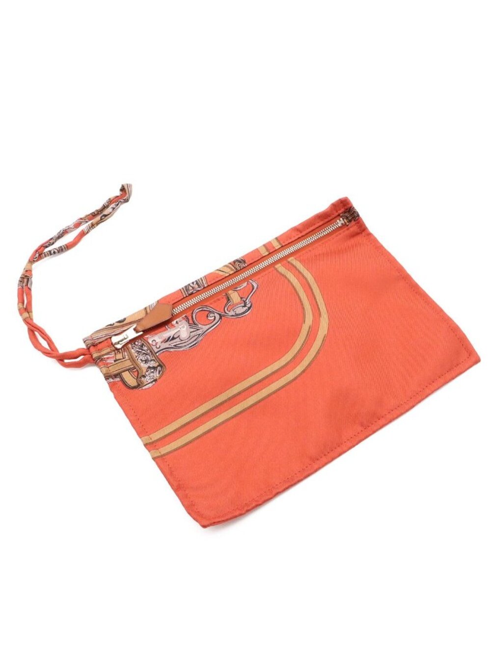 Hermes Silky City PM Bride de Gala Shoulder Bag Silk Terracotta Brown Pouch - Picture 9 of 9